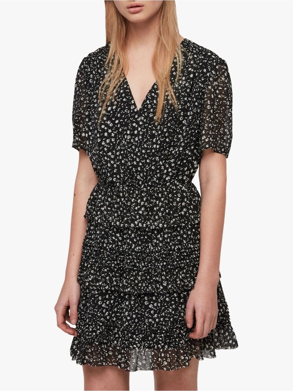 All Saints Black And White Ilia Pippa Dress